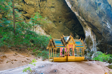Beautiful pavilion in the mountain cave