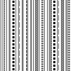 Seamless geometric vector pattern with straight and dashed lines