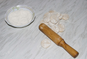 dough and flour