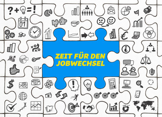 Zeit für den Jobwechsel / Puzzle mit Symbole