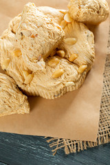 traditional eastern desserts on wooden background