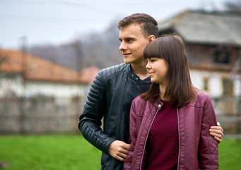 Obraz premium Couple of teenagers outdoor