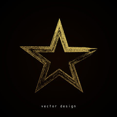 Obraz premium Gold star elegant. Premium quality golden labe