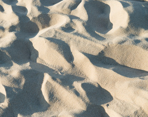 closeup of sand pattern of a beach.