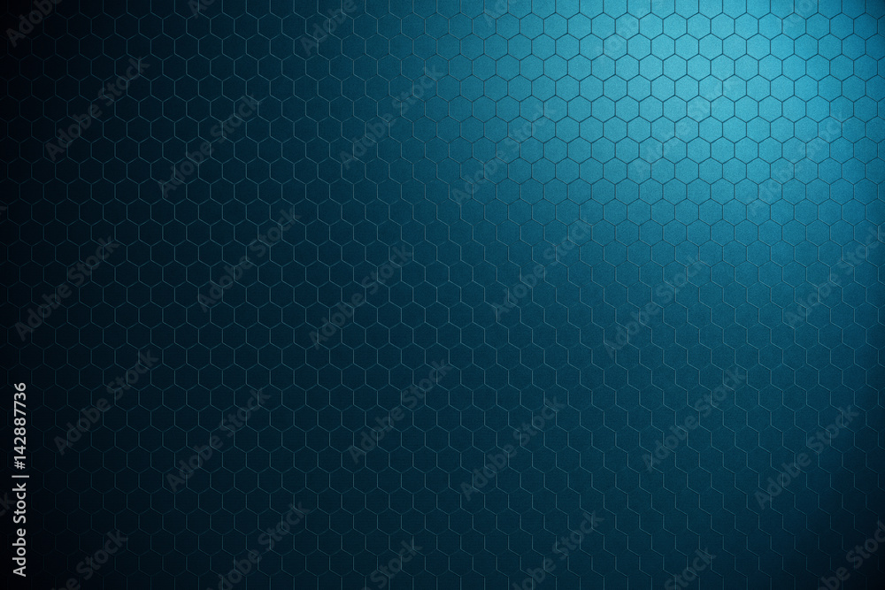 Poster abstract background of futuristic surface with hexagons. 3d rendering