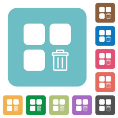 Fototapeta premium Delete component rounded square flat icons