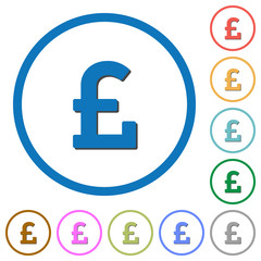 Pound sign icons with shadows and outlines