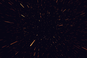 Concept traveling in space, warp stars abstract background, galaxy. 3d rendering