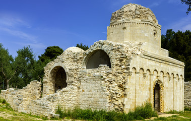 Balsignano in the town of Modugno, Puglia - Italy.Ruins of the church of S. Felice which happens to...
