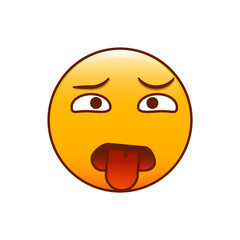 Grossed out emoticon. Vector smiley