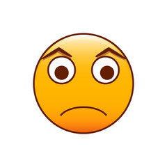 Upset emoticon. Vector smiley illustration