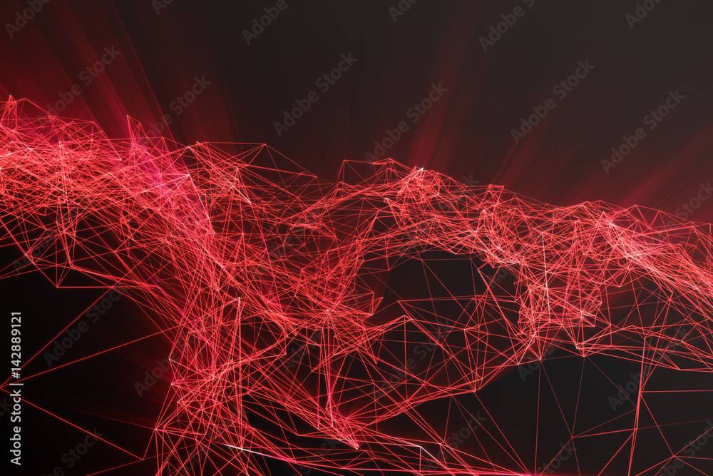 Poster abstract polygonal space low poly with connecting dots and lines. futuristic background. connection 