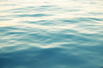 Blue water background with ripples, sea, ocean wave low angle view. Close-up Nature . Hard focus  selective . 3d rendering