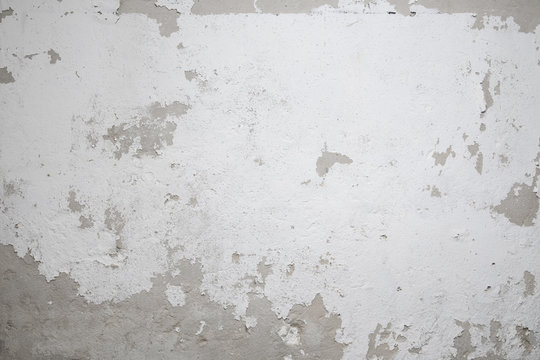 Peeling  White Paint On Old Wall