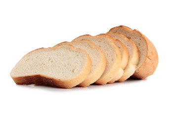 Organic bread on white background