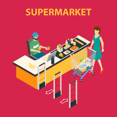 Shopping Mall Supermarket Composition
