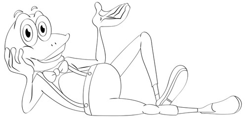 Animal outline for happy frog