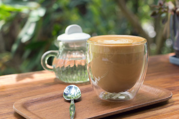 Cup of coffee with beautiful Latte art