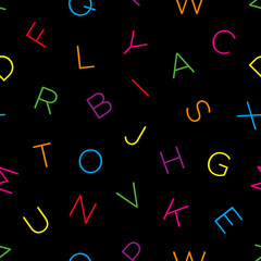 Colorful alphabet seamless wallpaper pattern.