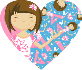 Cute Cartoon Yoga Girl 