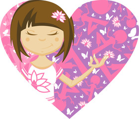 Cute Cartoon Yoga Girl 