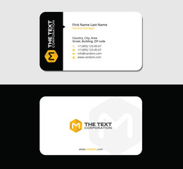 Obraz premium colorful business card with the letter M and yellow hexagon
