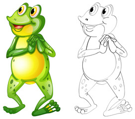 Animal outline for frog standing