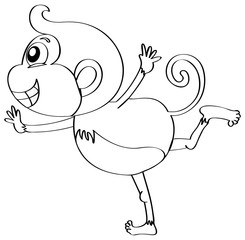 Animal outline for monkey dancing