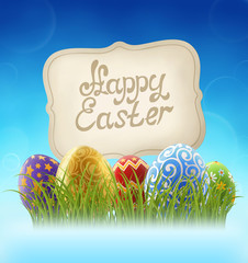 Easter Background with and Sign