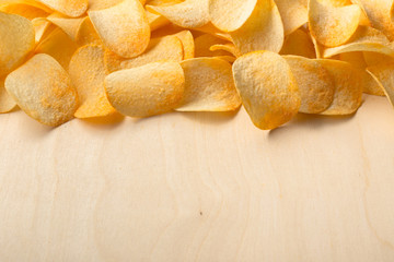Delicious chipsl on table close-up
