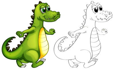 Obraz premium Animal outline for alligator walking