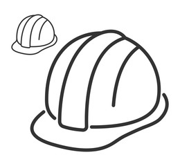 Construction safety helmet line style icon