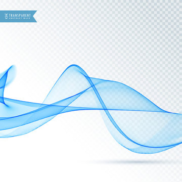 abstract blue wave on transparent background