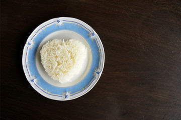 Heart Shape Rice in the Disk