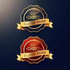 best choice trusted brand golden label and badge set