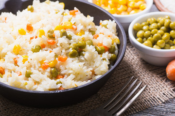 fried rice in pan