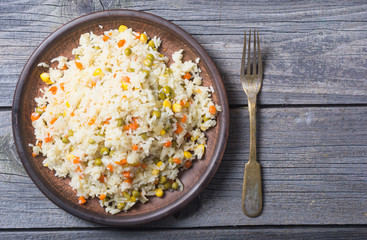 fried rice in plate
