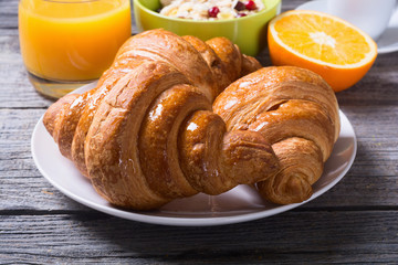 Tasty buttery croissants