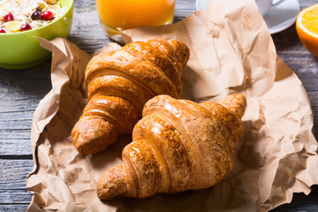 Tasty buttery croissants