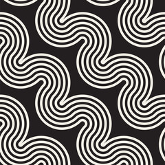 Seamless wavy lines pattern. Repeating vector texture. Stylish stripes background. Contemporary graphics with parallel waves.