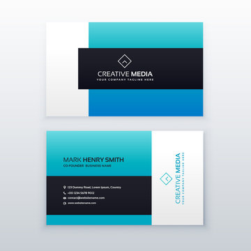 elegant blue business card design template