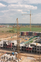 Construction in the microdistrict of  New Vatutinki central