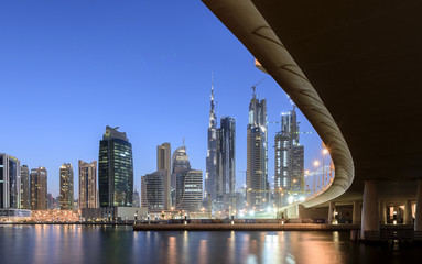 Obraz premium Dubai Skyline View from Water Canal