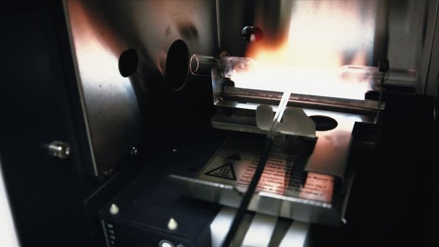Analytical laboratory. Heating test tubes. Combustion. Heat.