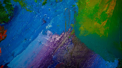 Painting with oil paints, close-up