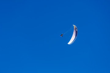 Speed flying on a small, fast fabric wing done on skis