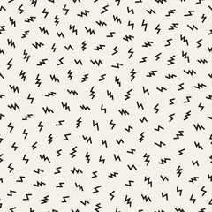 Scattered Geometric Line Shapes. Abstract Background Design. Vector Seamless Black and White Pattern.