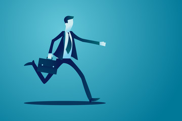 Businessman running concept. Vector illustration can be used for different concepts like persistance, success, running against time etc.