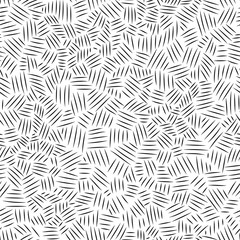 Black and white chaotic scratch hatching seamless pattern, vector - 142899553