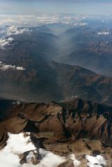 Glaciers in the mountains of the Alps.